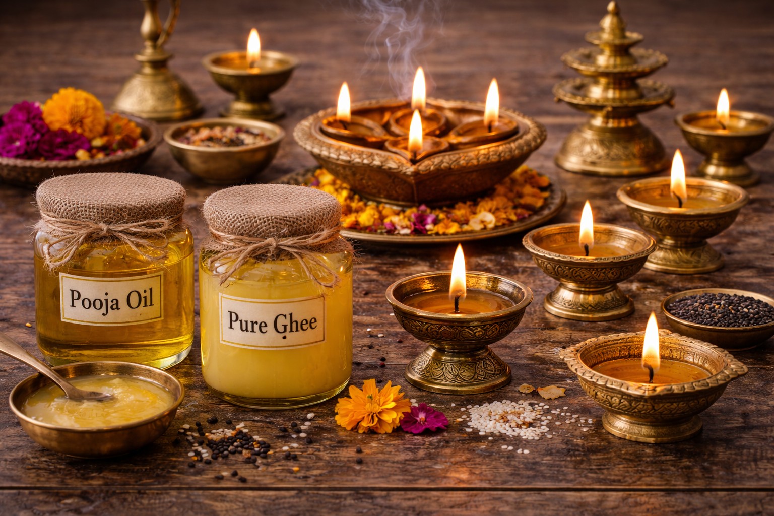 Pooja Oil & Ghee Lamps